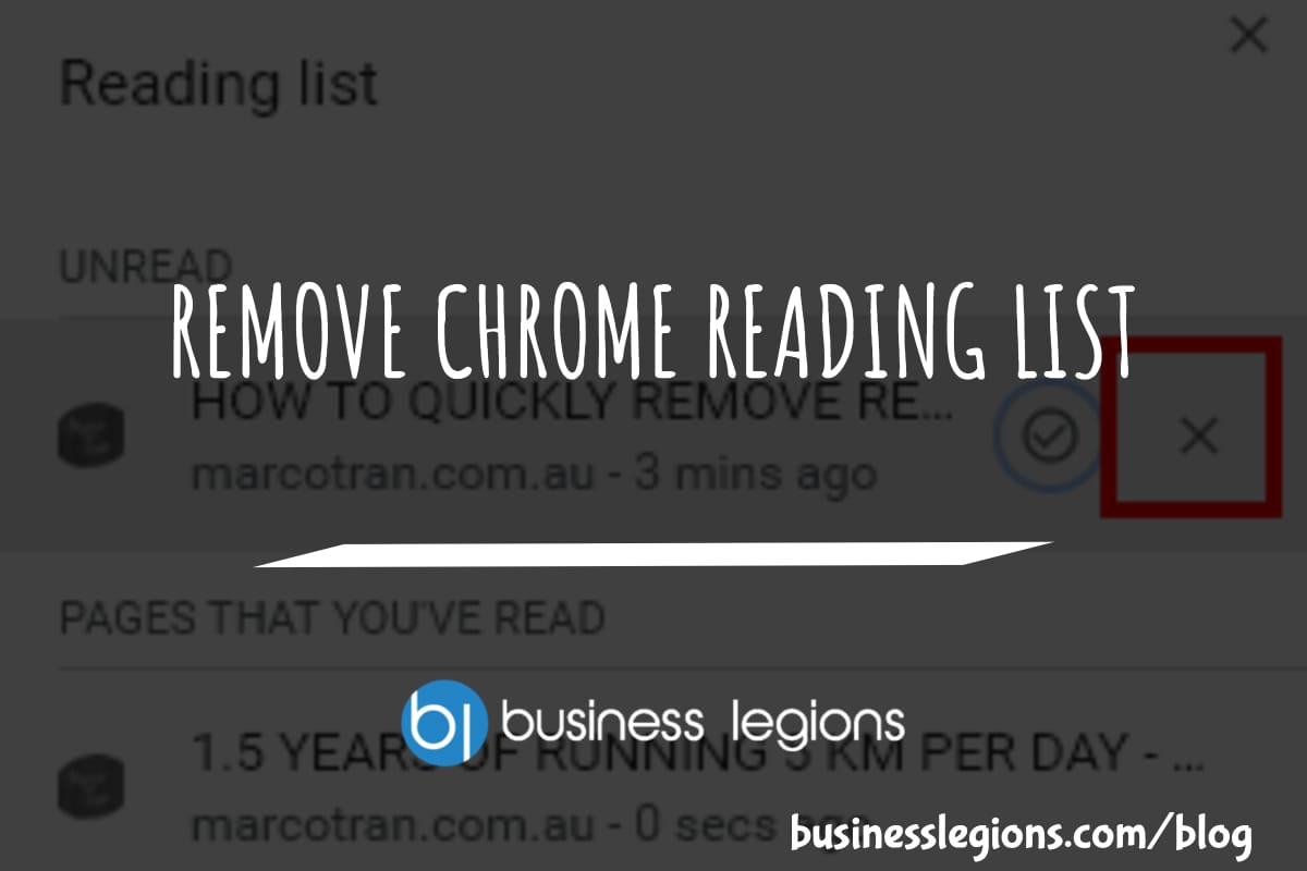 REMOVE CHROME READING LIST
