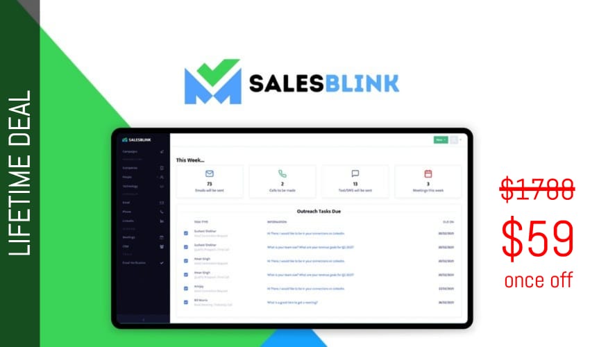 SalesBlink Lifetime Deal for $59