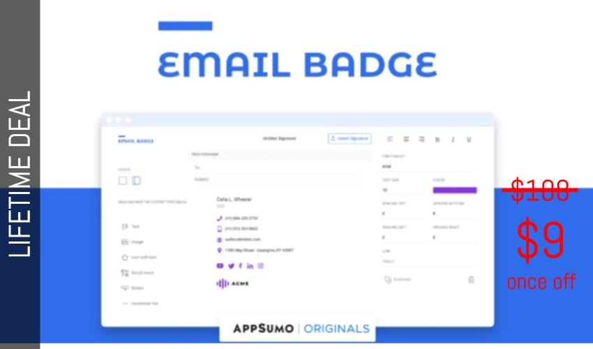 EmailBadge Lifetime Deal for $9