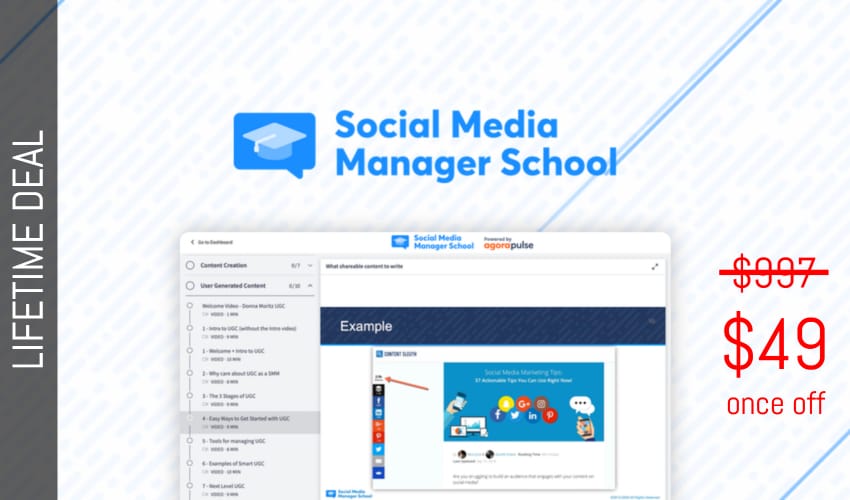 Social Media Manager School Lifetime Deal for $49