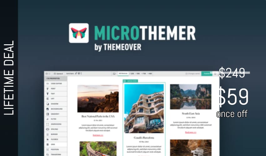 Microthemer Lifetime Deal for $59