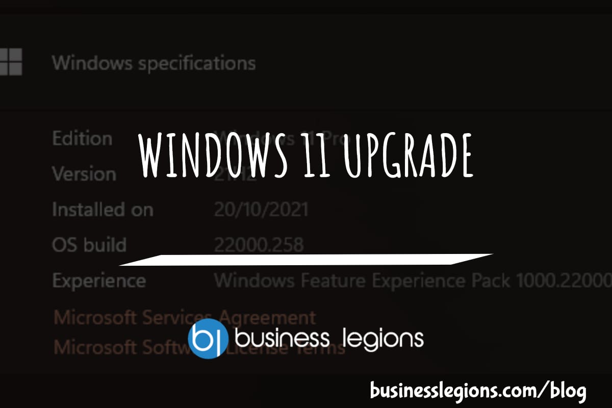 WINDOWS 11 UPGRADE