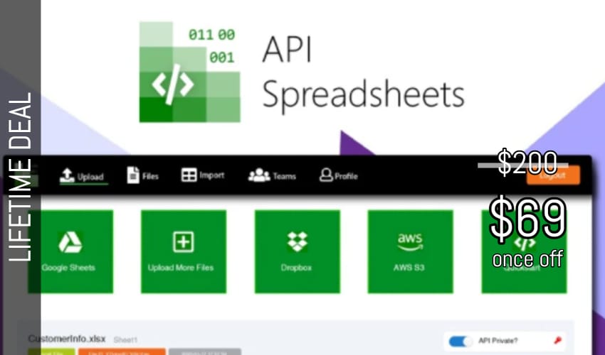 API Spreadsheets Lifetime Deal for $69