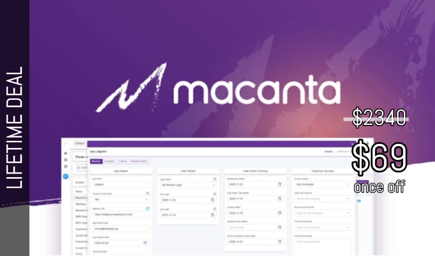 Macanta Lifetime Deal for $69