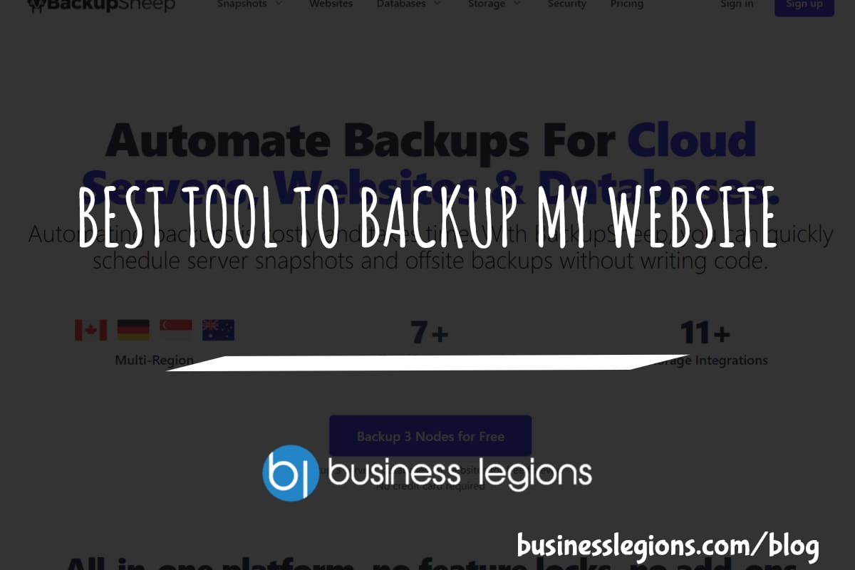 BEST TOOL TO BACKUP MY WEBSITE