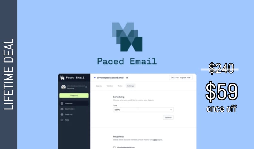 Paced Email Lifetime Deal for $59