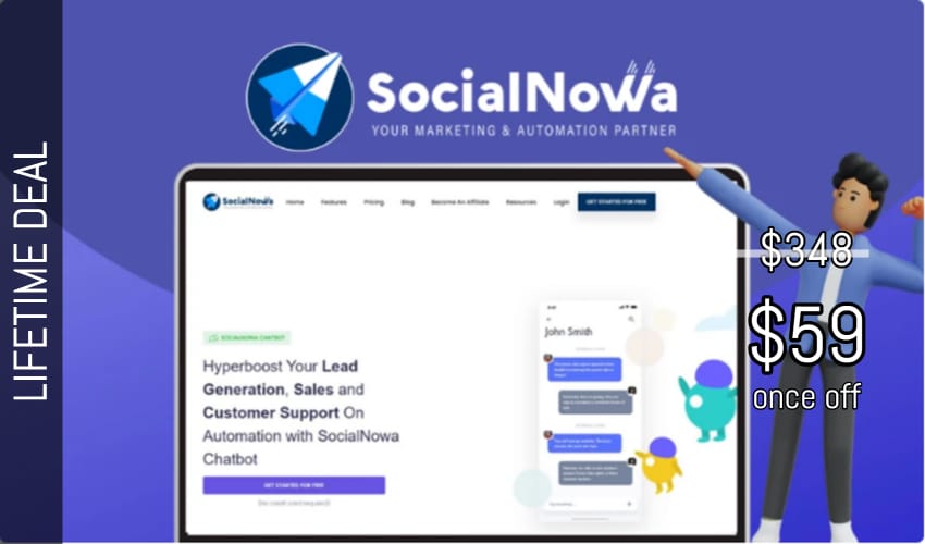 SocialNowa Chatbot Lifetime Deal for $59