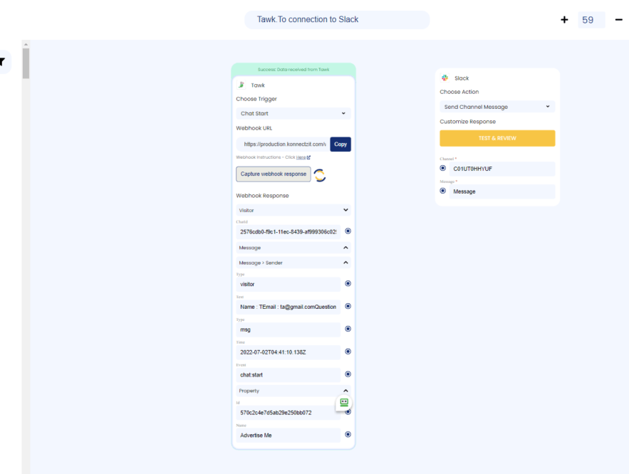 DO YOU AUTOMATE YOUR WORKFLOWS Tawk.To webhook slack