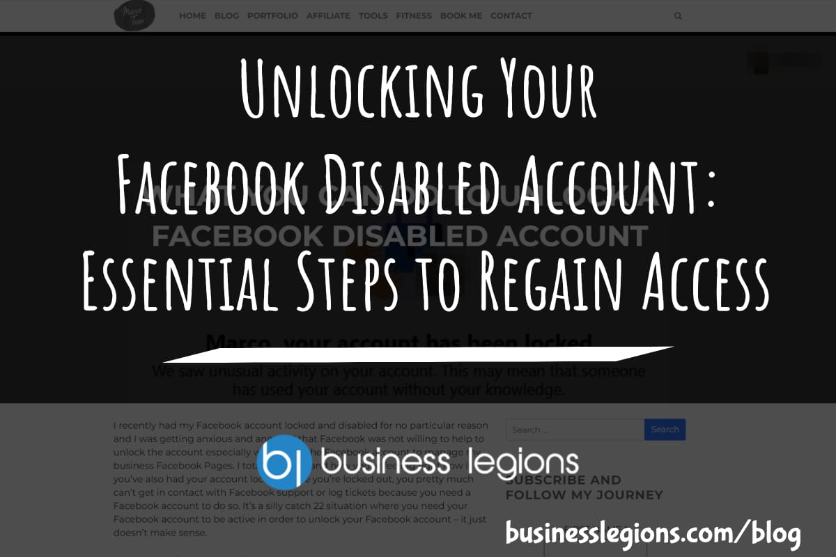 Business Legions Unlocking Your Facebook Disabled Account Essential Steps to Regain Access header