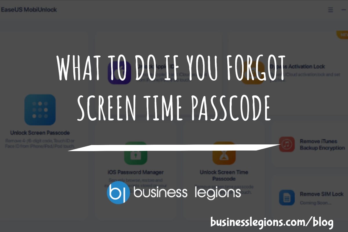 WHAT TO DO IF YOU FORGOT SCREEN TIME PASSCODE