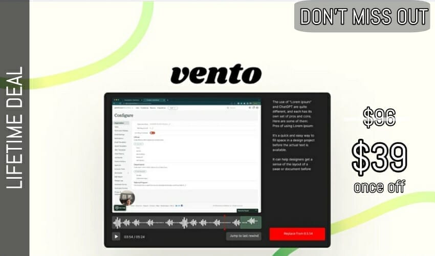 Vento Lifetime Deal for $39