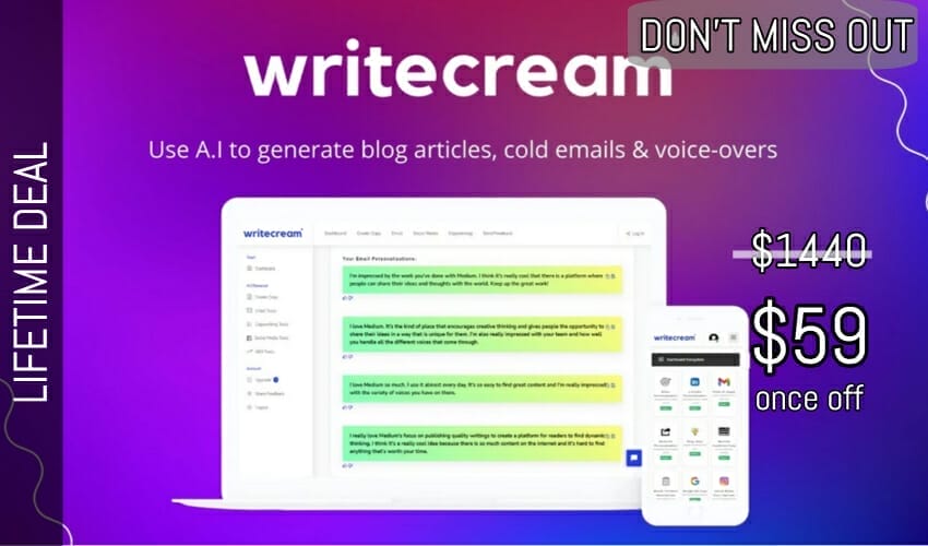 Business Legions - Writecream Lifetime Deal for $59