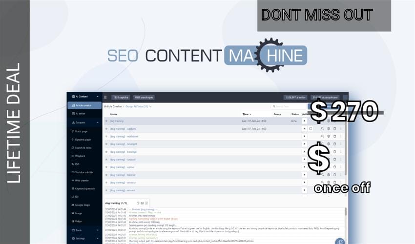 SEO Content Machine Lifetime Deal for $49