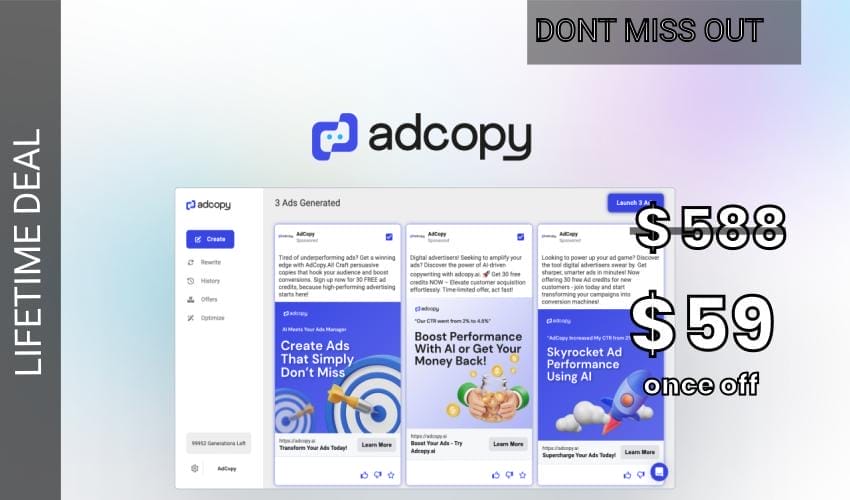 Business Legions - AdCopy.ai Lifetime Deal for $59