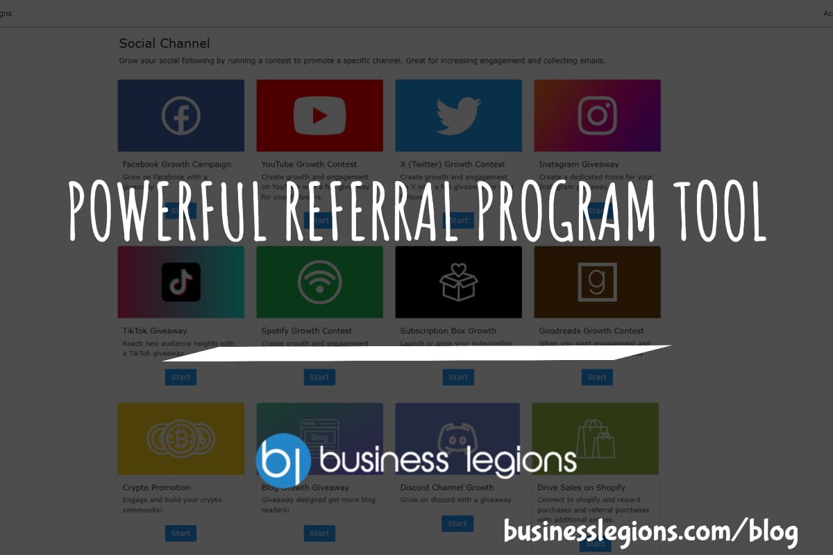Business Legions POWERFUL REFERRAL PROGRAM TOOL header