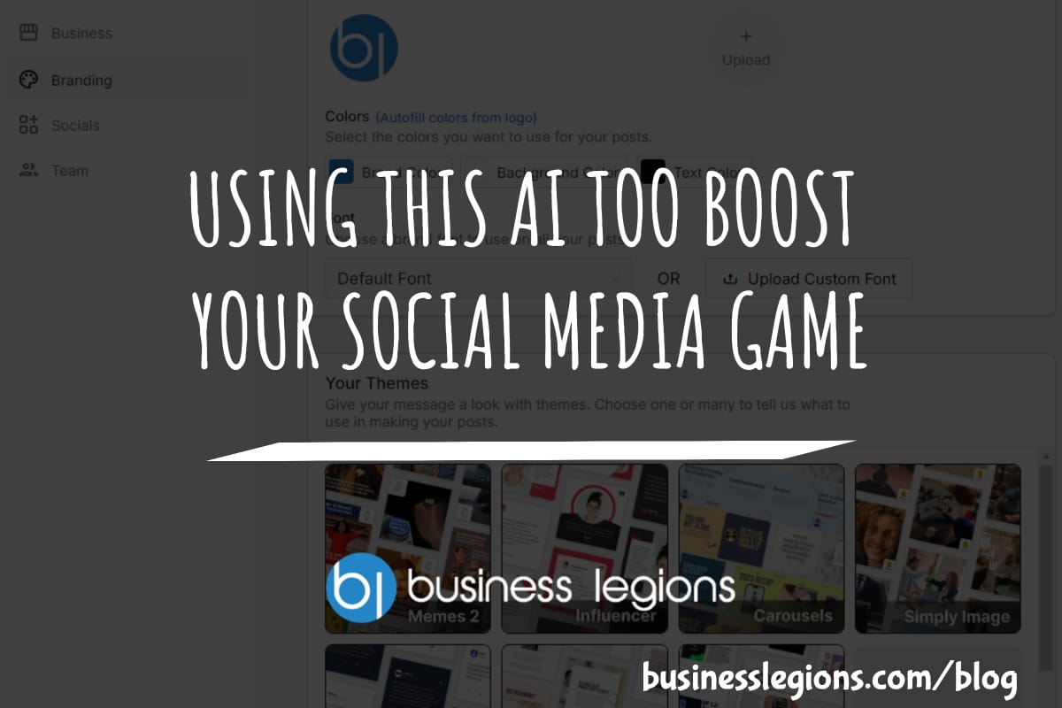 USING THIS AI TOO BOOST YOUR SOCIAL MEDIA GAME