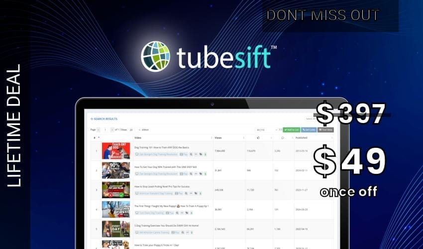 TubeSift Lifetime Deal for $49