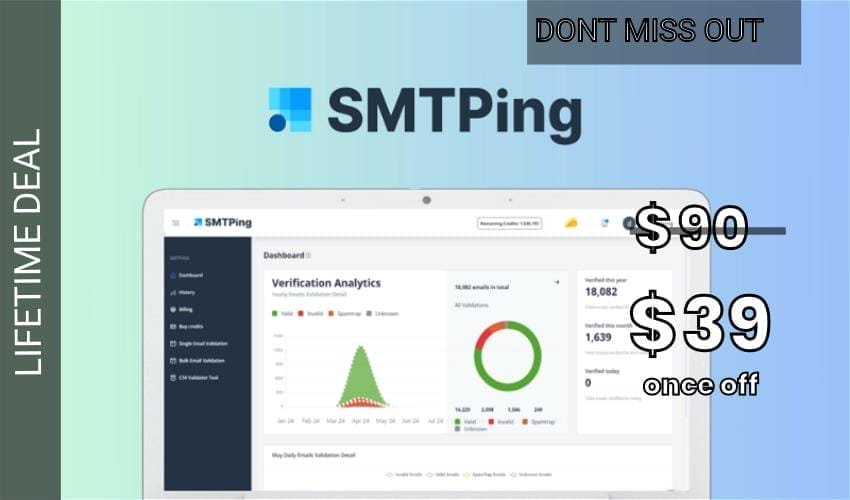 SMTPing Email Validation Lifetime Deal for $39