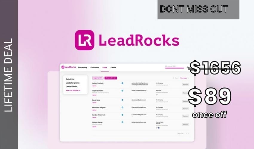 LeadRocks – Plus exclusive Lifetime Deal for $89