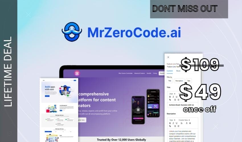 MrZeroCode Lifetime Deal for $49