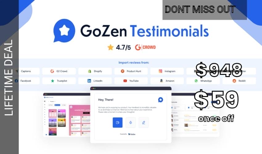 GoZen Testimonials Lifetime Deal for $59