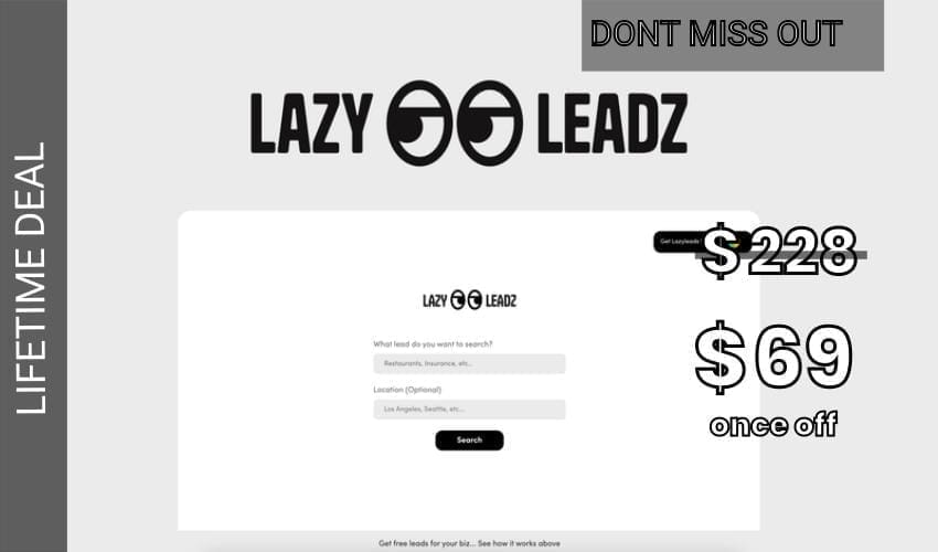 LazyLeadz Lifetime Deal for $69