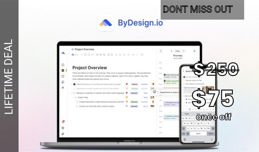 ByDesign Lifetime Deal for $75