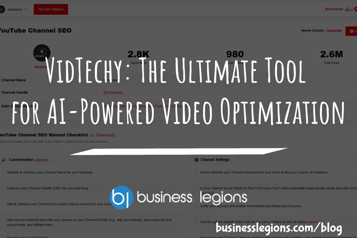 VidTechy: The Ultimate Tool for AI-Powered Video Optimization