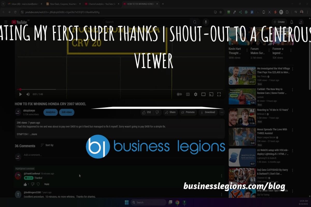 A SMALL BUTTON, A BIG MILESTONE: MY FIRST SUPER THANKS