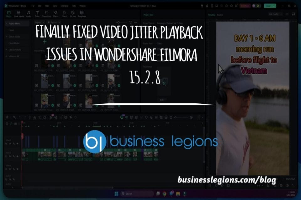 FINALLY FIXED PLAYBACK JITTER IN WONDERSHARE FILMORA 15.2.8