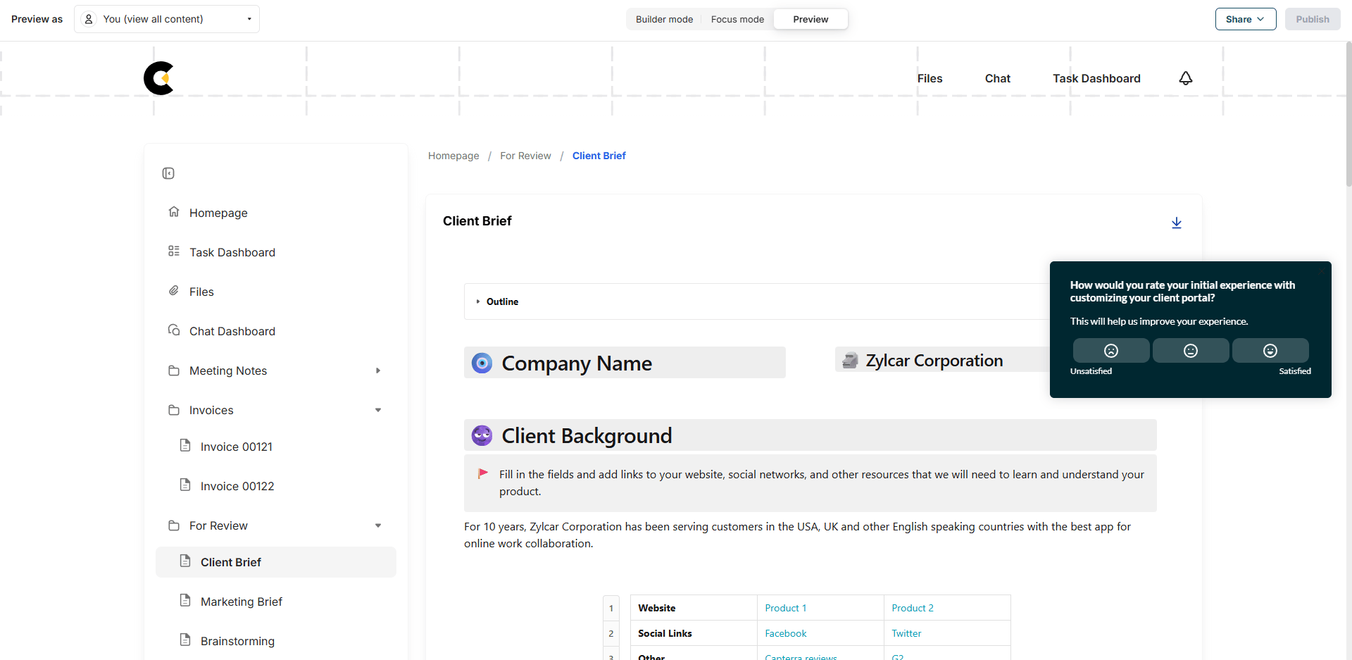 Business Legions Fusebase website client portal