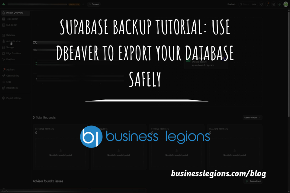 SUPABASE BACKUP TUTORIAL: USE DBEAVER TO EXPORT YOUR DATABASE SAFELY